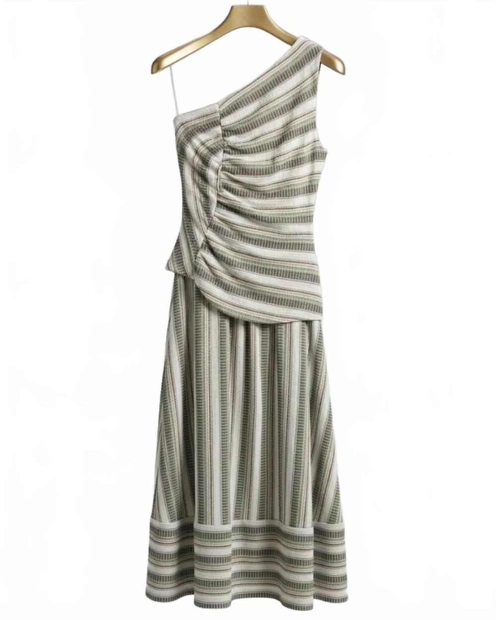 NEW NEVER A WALLFLOWER women's solstice one shoulder dress in green